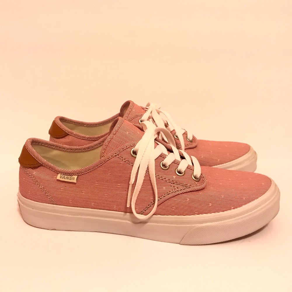 VANS Authentic Pro Red White Striped Lace-Up Shoes